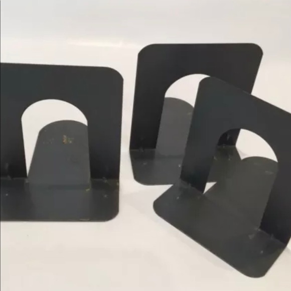 Metal Bookends 2 Sets of 4 Gray - Picture 3 of 4